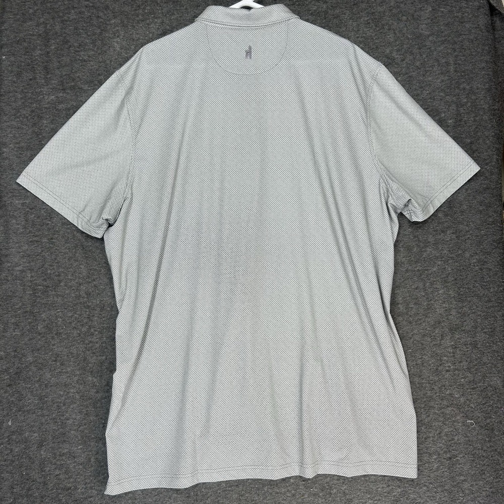 Johnnie O Polo Shirt Mens 2XL Gray Geometric Performance Stretch Bag Boy - Picture 13 of 15
